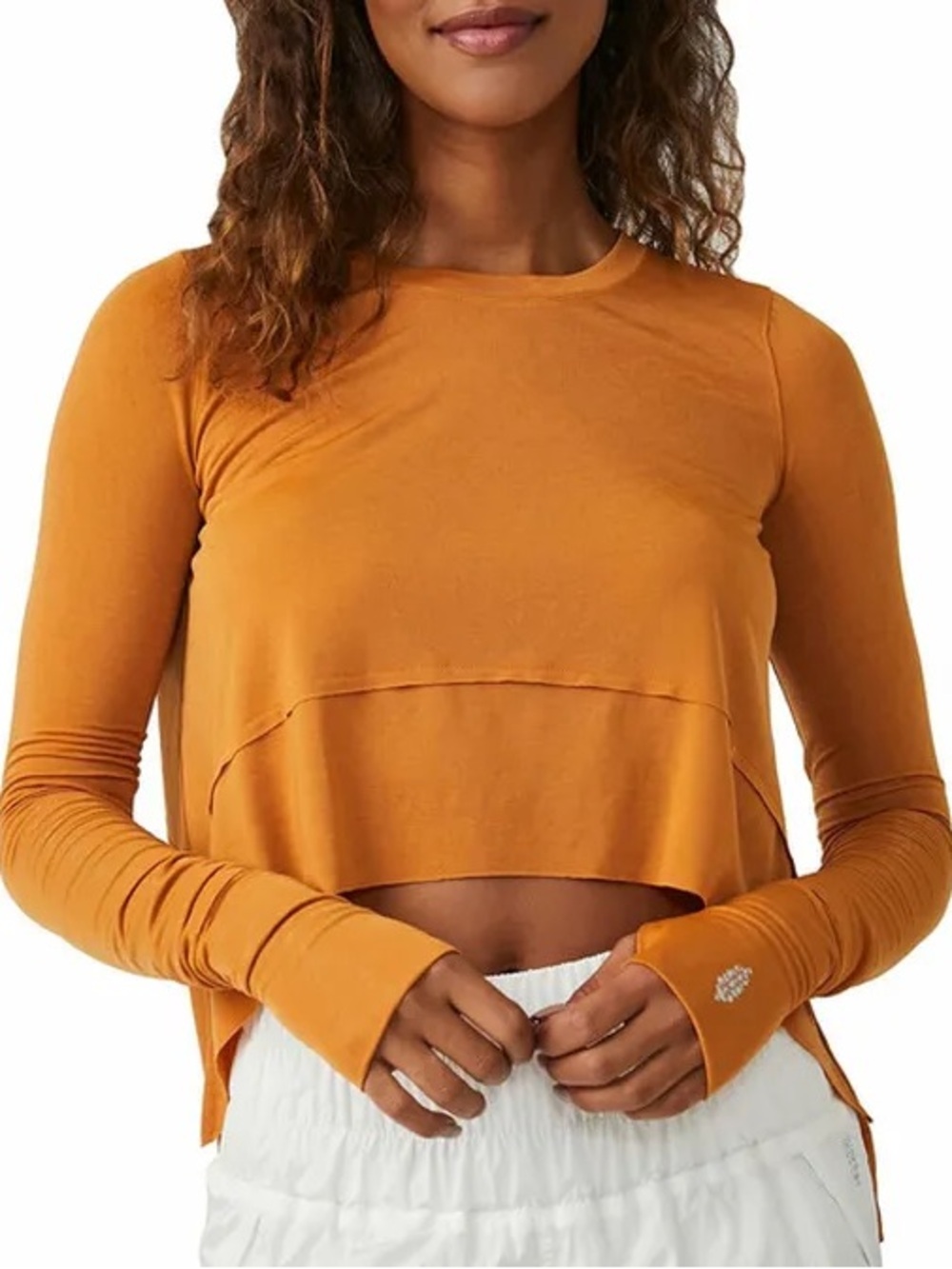 Free People Movement Temp Long-Sleeve Top in Russet orange